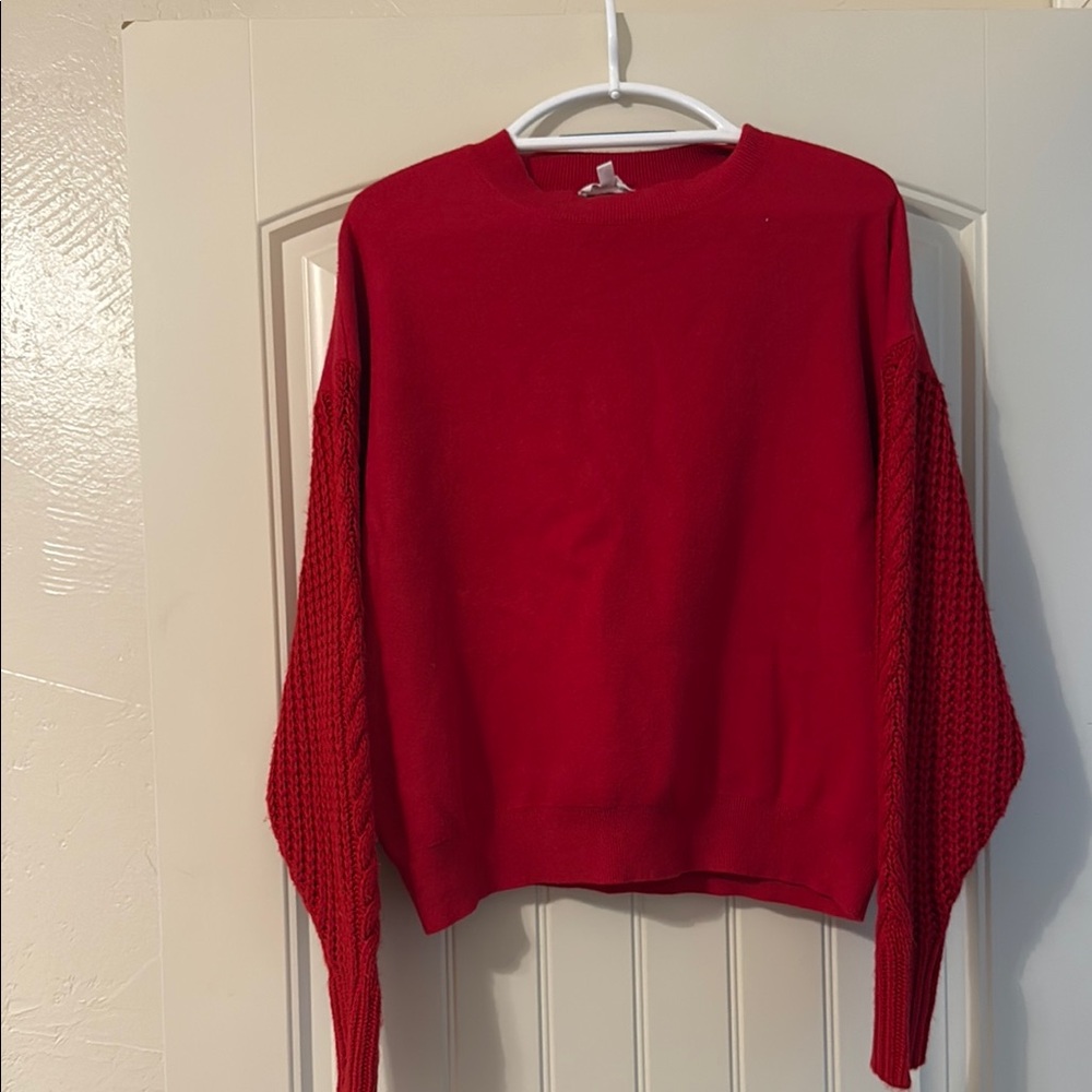 Vibrant Red Women's Crew Neck Sweater